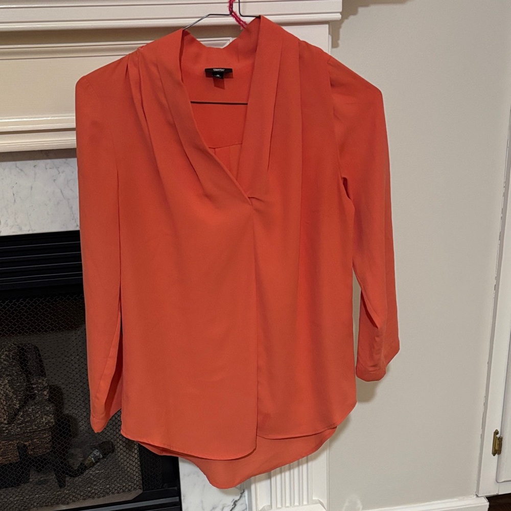 Women's Orange v neck Blouse